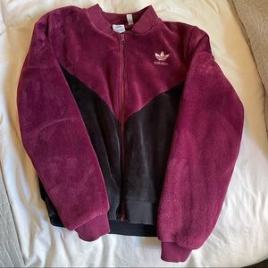 Adidas velour bomber jacket!